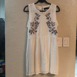 White Floral Embroidered Sundress